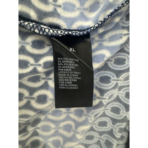 Perceptions Blue Chain Print Pintucked Dress Size‎ XL New Summer Sleeveless - Picture 6 of 8